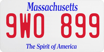 MA license plate 9WO899