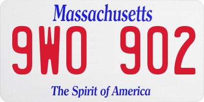 MA license plate 9WO902