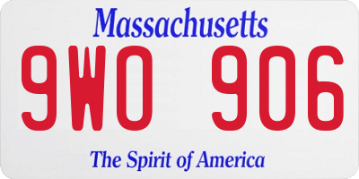 MA license plate 9WO906
