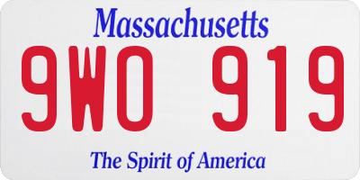 MA license plate 9WO919
