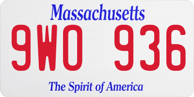 MA license plate 9WO936