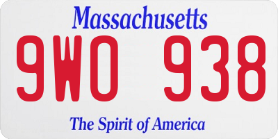 MA license plate 9WO938