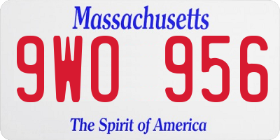 MA license plate 9WO956