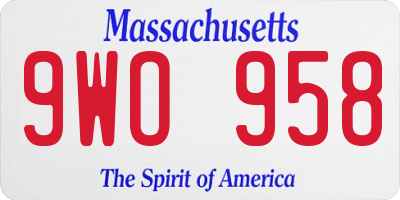 MA license plate 9WO958