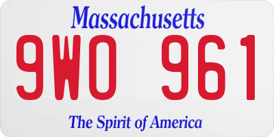 MA license plate 9WO961