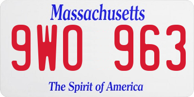 MA license plate 9WO963