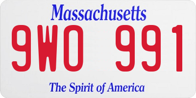 MA license plate 9WO991