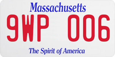 MA license plate 9WP006