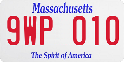 MA license plate 9WP010