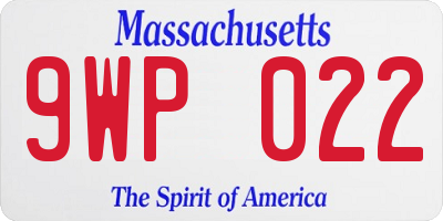 MA license plate 9WP022