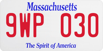 MA license plate 9WP030