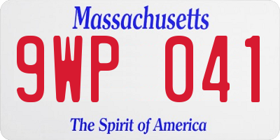 MA license plate 9WP041