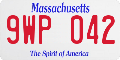 MA license plate 9WP042