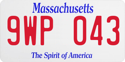MA license plate 9WP043