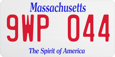 MA license plate 9WP044