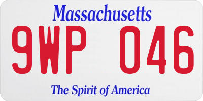 MA license plate 9WP046