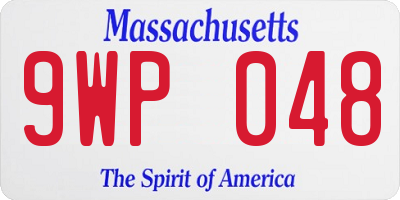 MA license plate 9WP048