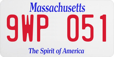 MA license plate 9WP051