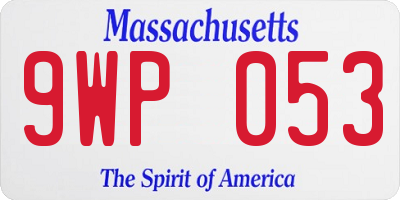 MA license plate 9WP053