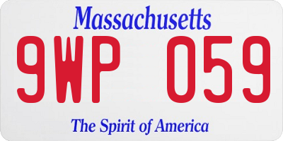 MA license plate 9WP059