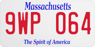 MA license plate 9WP064