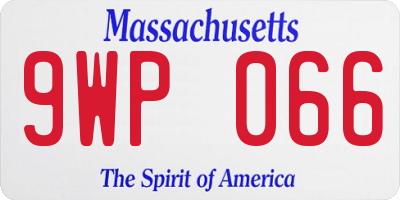 MA license plate 9WP066