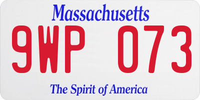 MA license plate 9WP073