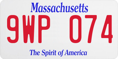 MA license plate 9WP074