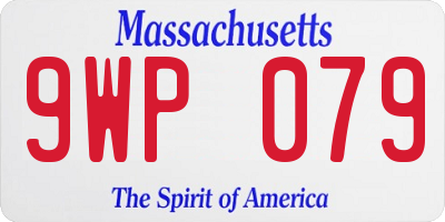 MA license plate 9WP079