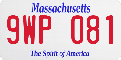 MA license plate 9WP081