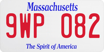 MA license plate 9WP082