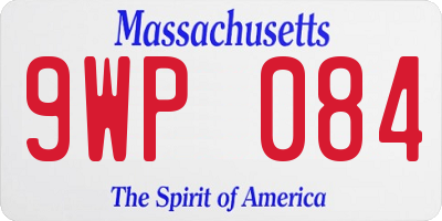 MA license plate 9WP084