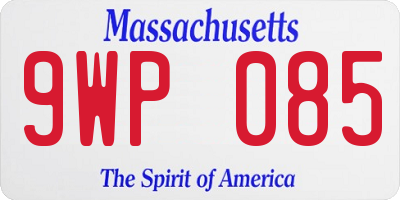 MA license plate 9WP085