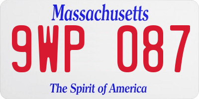 MA license plate 9WP087