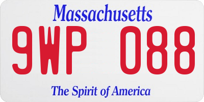 MA license plate 9WP088