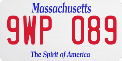 MA license plate 9WP089