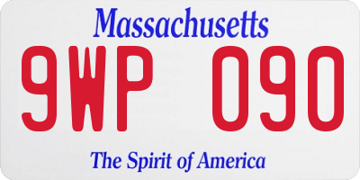 MA license plate 9WP090