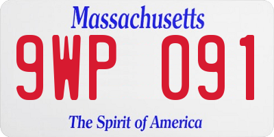 MA license plate 9WP091