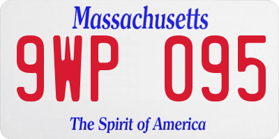 MA license plate 9WP095