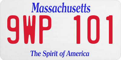 MA license plate 9WP101