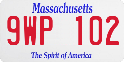 MA license plate 9WP102