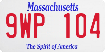 MA license plate 9WP104