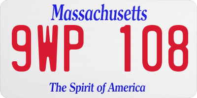 MA license plate 9WP108