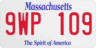 MA license plate 9WP109
