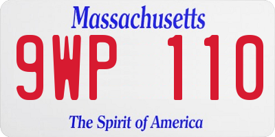 MA license plate 9WP110