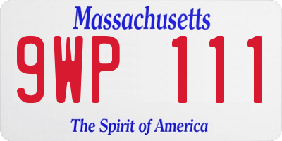 MA license plate 9WP111