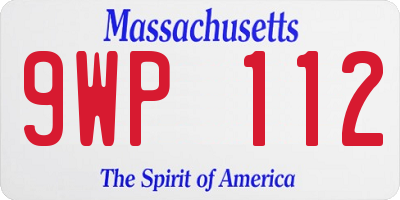 MA license plate 9WP112