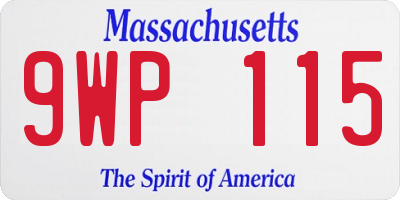 MA license plate 9WP115