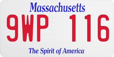 MA license plate 9WP116