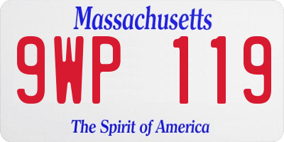 MA license plate 9WP119